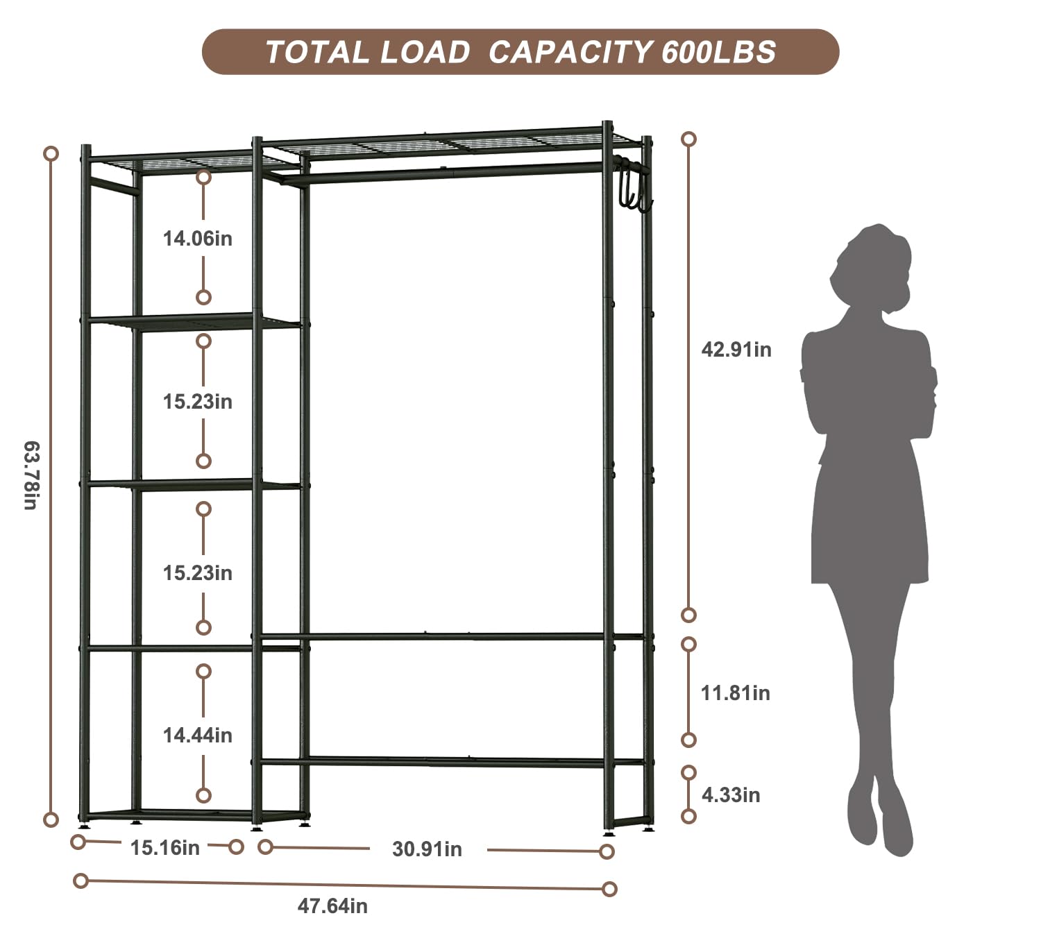 Neprock Wardrobe Closet powder-coated steel construction resists rust.