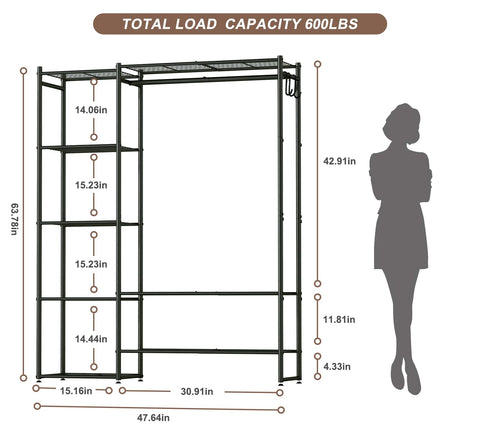Neprock Wardrobe Closet powder-coated steel construction resists rust.