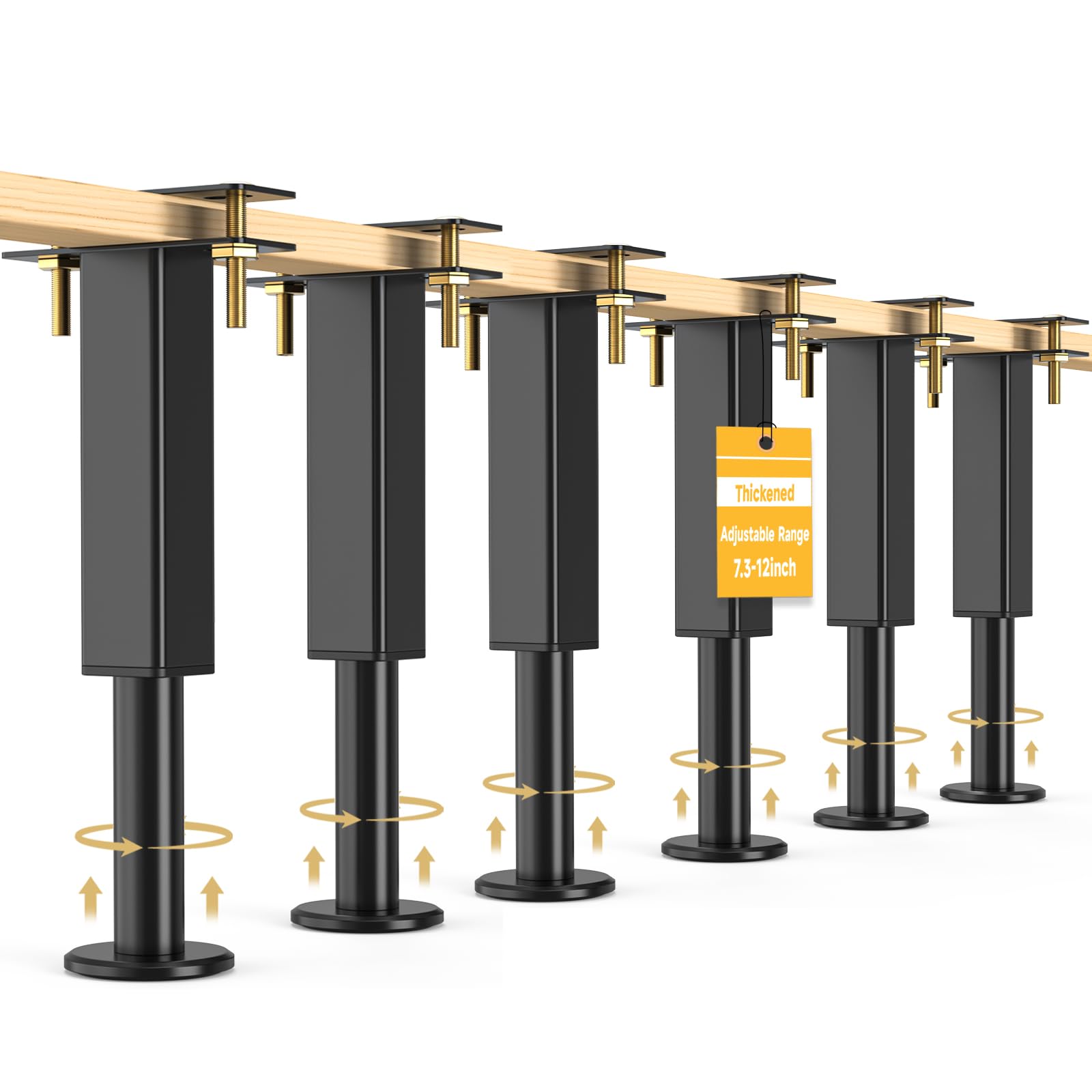 NESAPTO 6 piece bed support legs provide added frame stability.