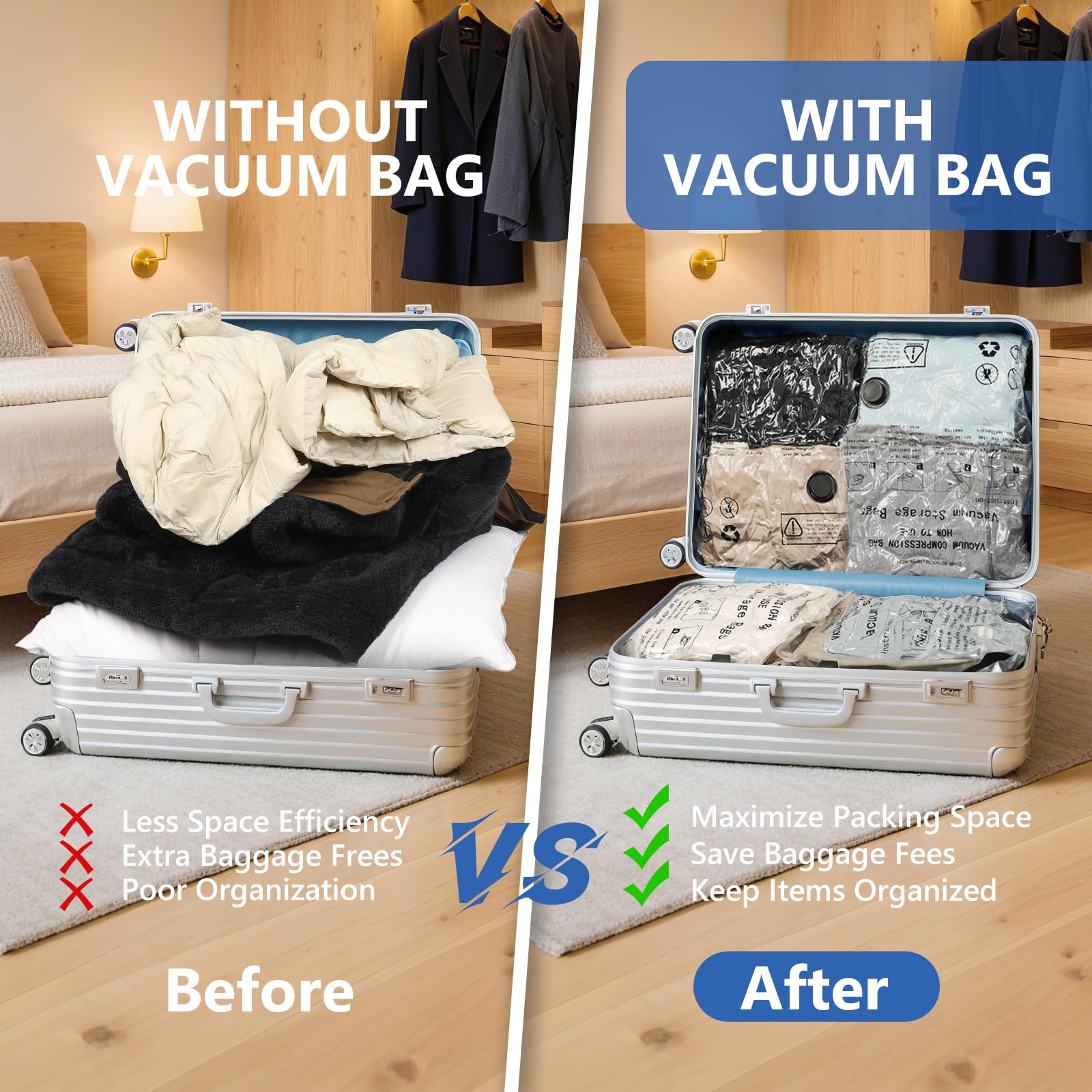 NESCCI rechargeable wireless pump powers vacuum bags efficiently