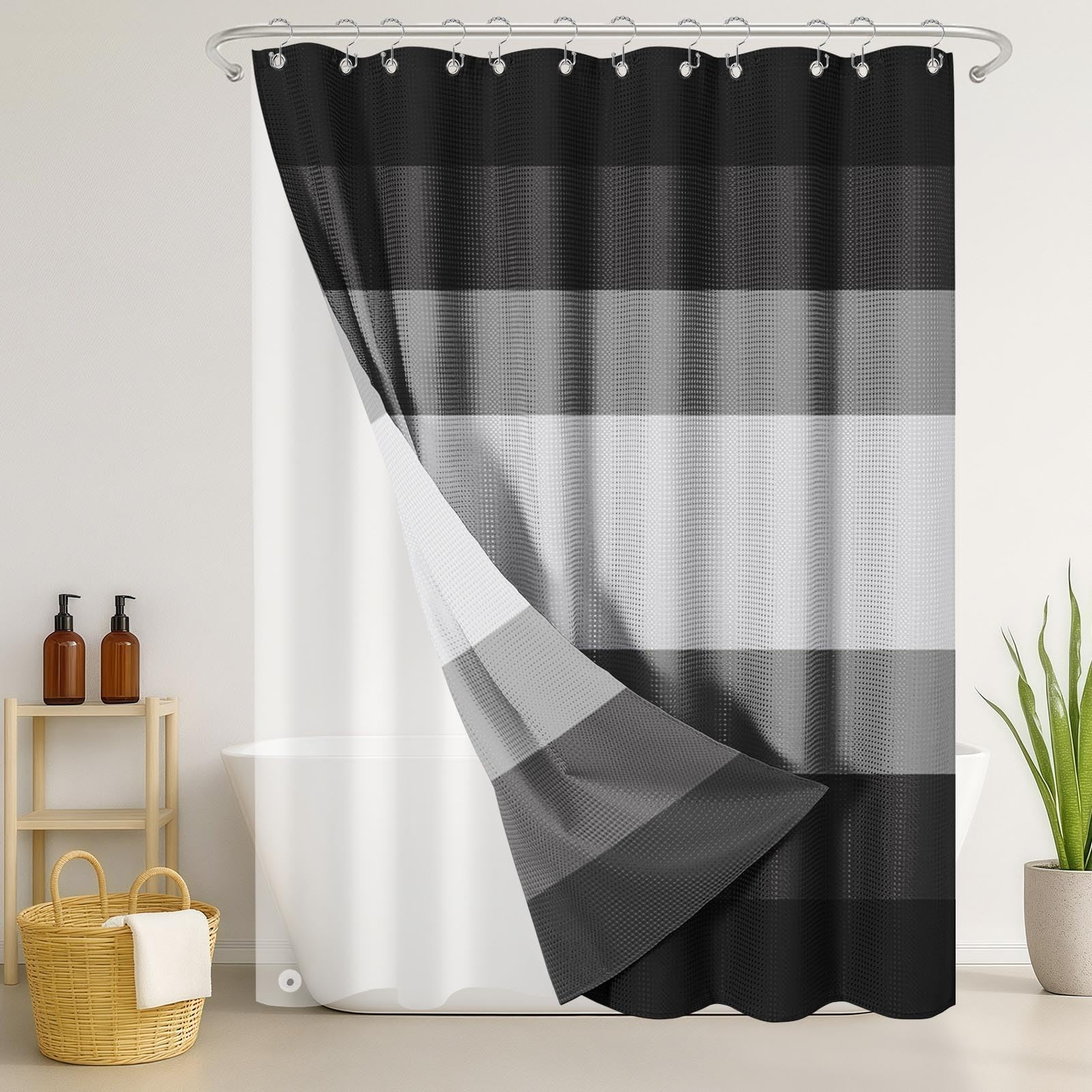 Nesphy curtain cleans easily and dries quickly after use.