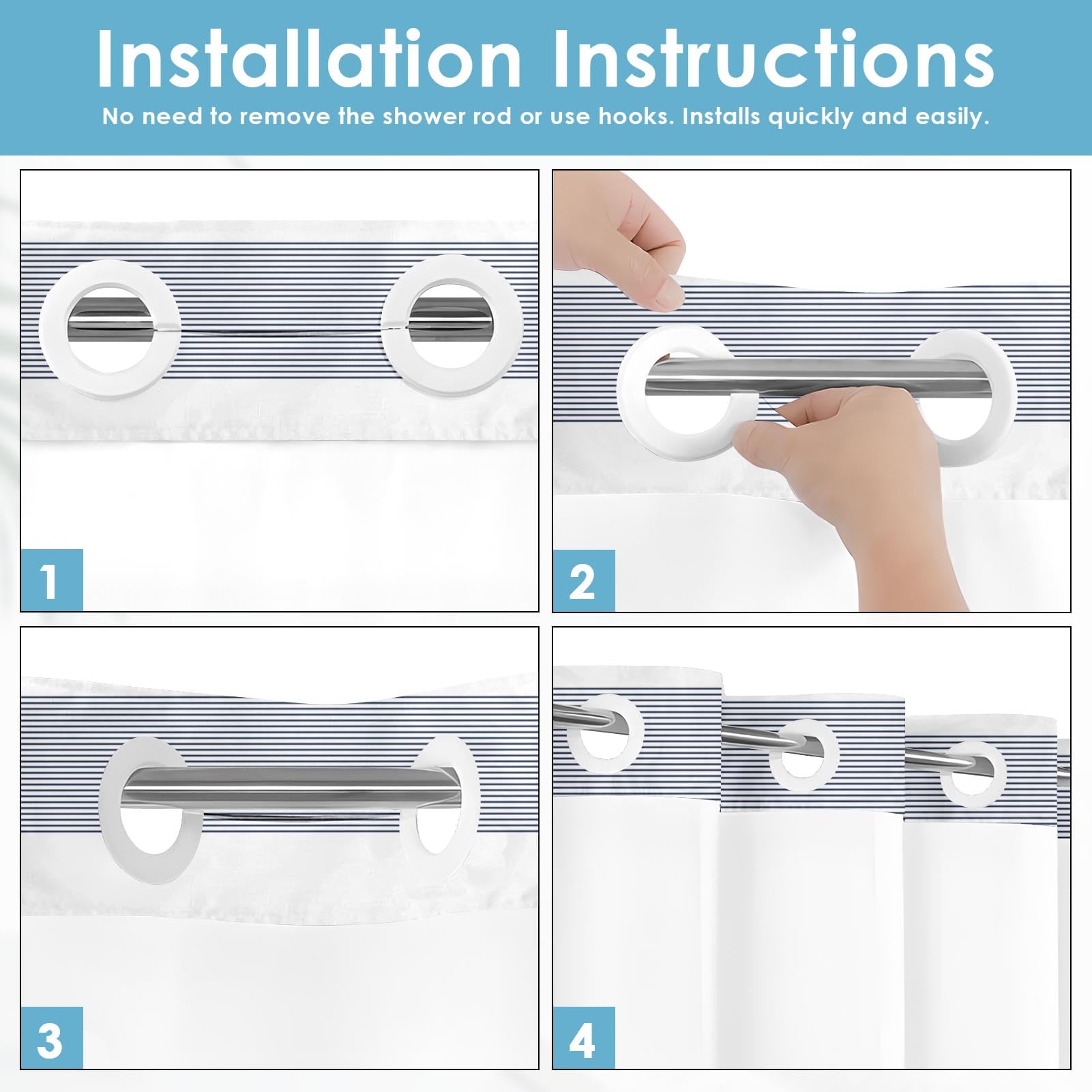 Nesphy open grommet design for quick, hook-free installation.