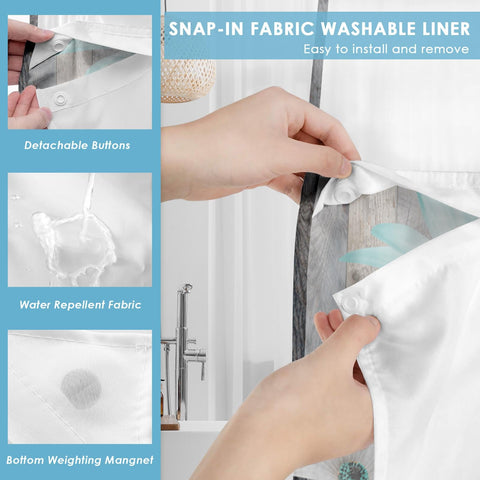 Nesphy 100% polyester curtain is waterproof and stain-resistant for busy bathrooms