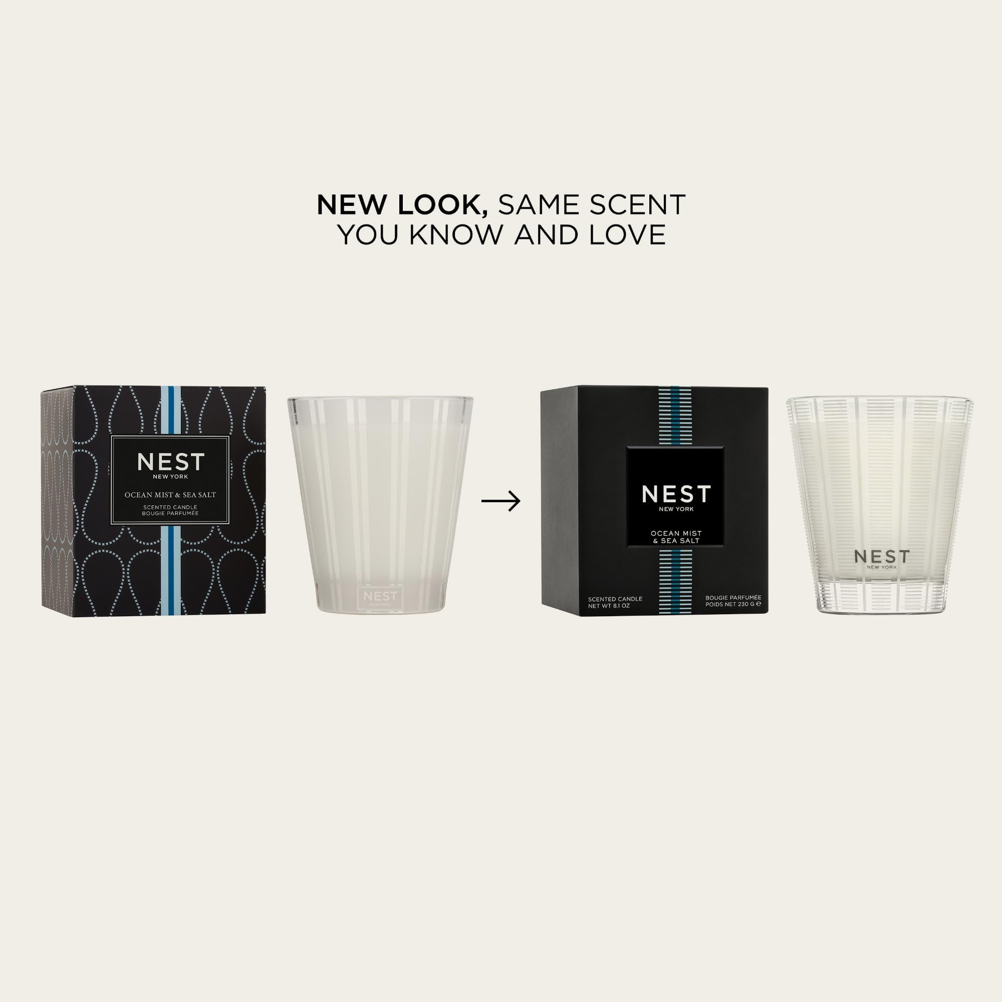 Nest New York glass vessel with frosted stripes adds elegant decor.