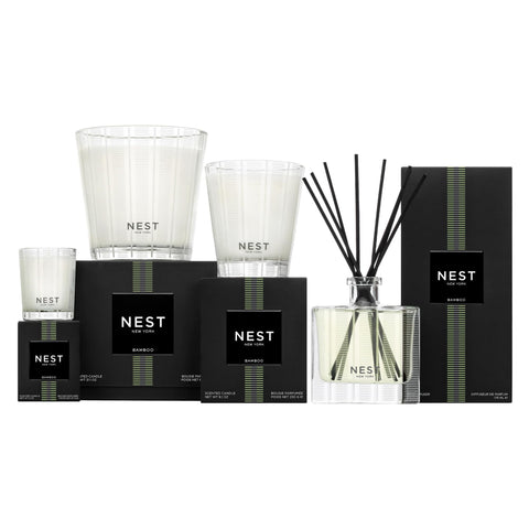 NEST New York Bamboo etched glass stripes elevate decor.