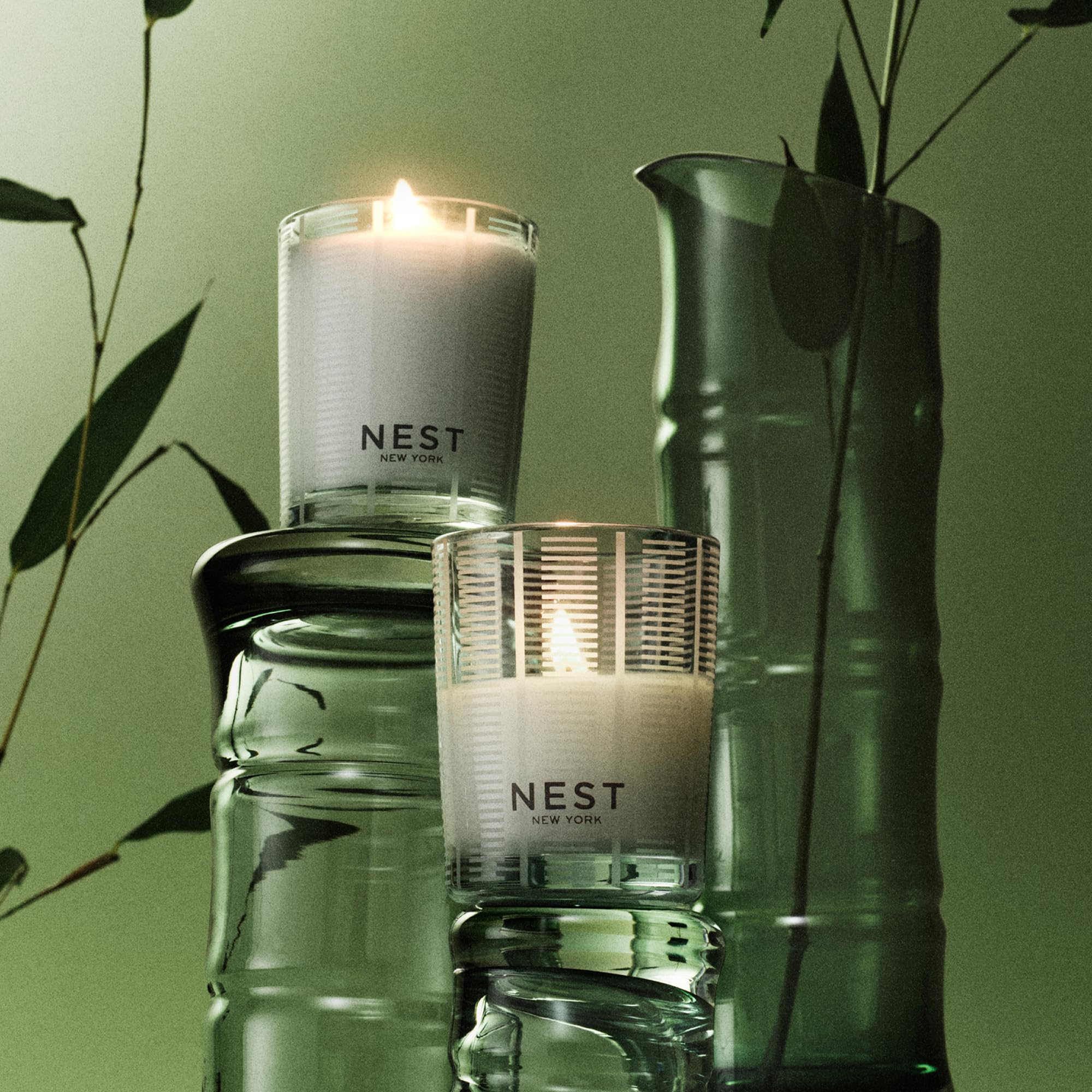 NEST New York Bamboo with white florals and greenery for a calming mood.