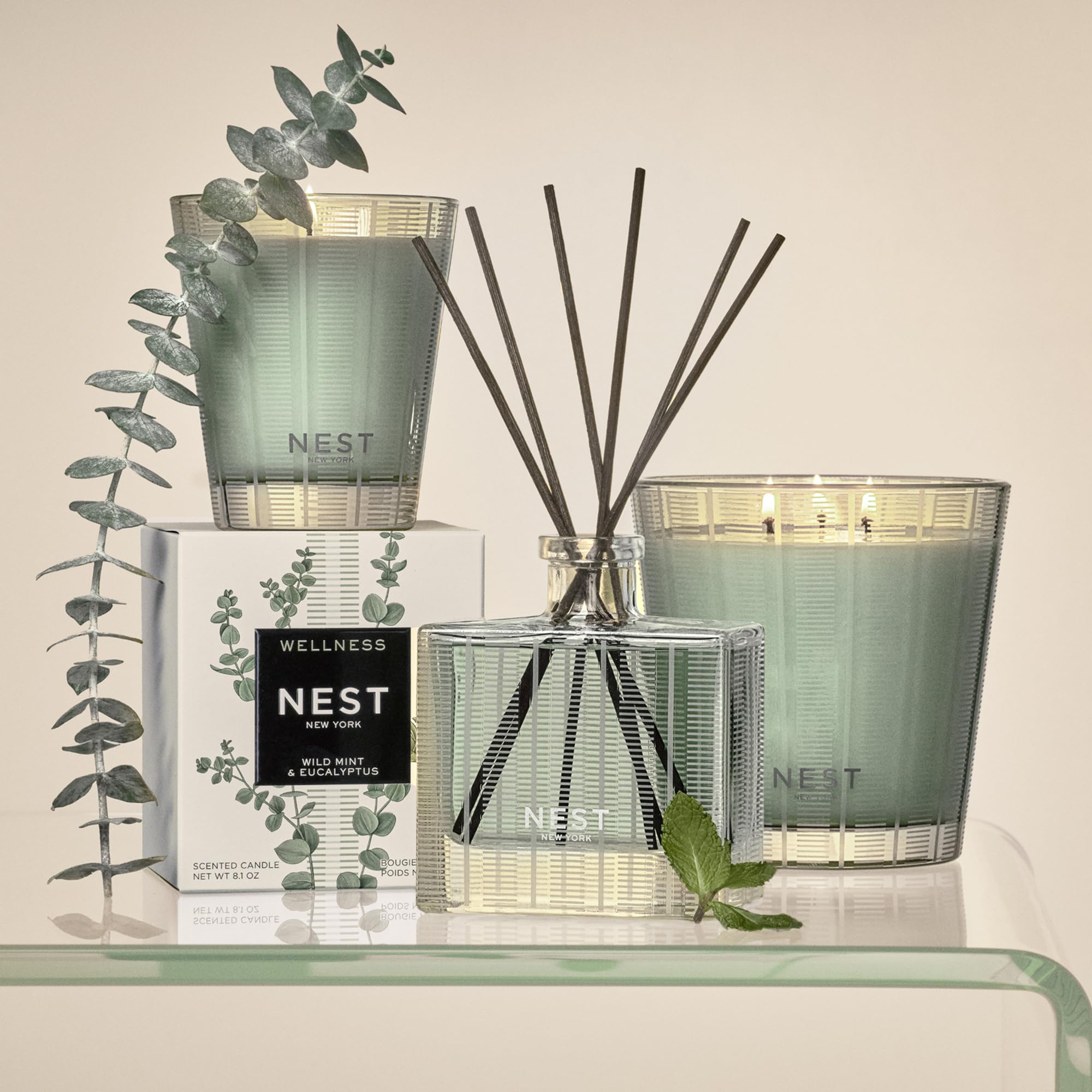 NEST New York decorative glass vessel candle adds upscale touch