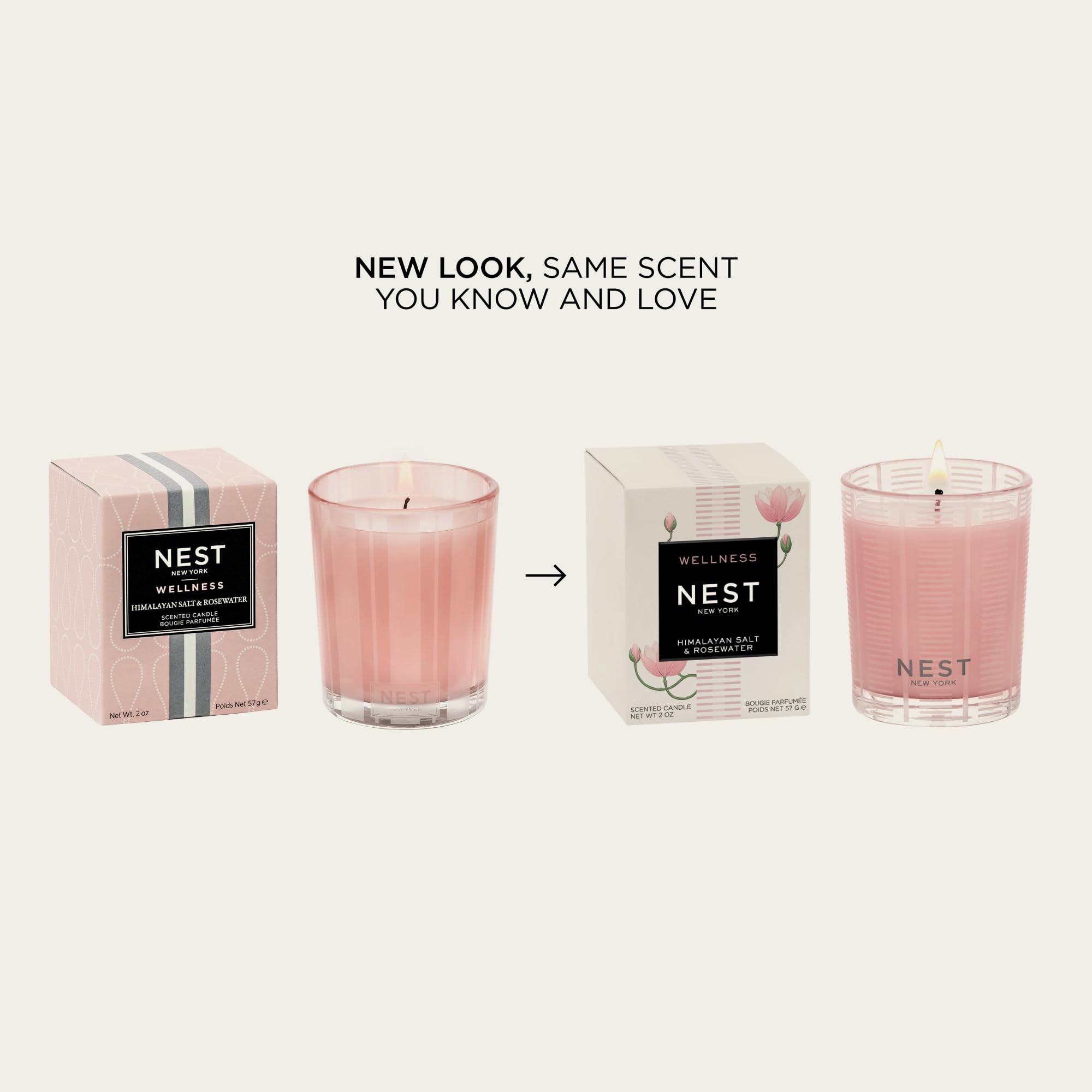 Nest New York glass vessel candle with rose glow enhancing living room ambiance.
