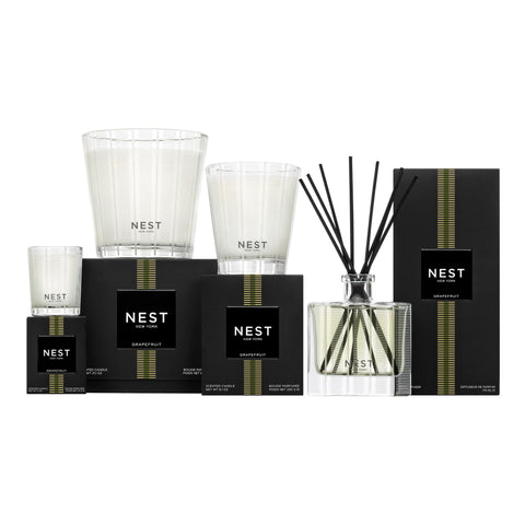 Nest New York Grapefruit candle complements decor and brightens gatherings.