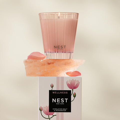 NEST New York rosewater-geranium note fills space with relaxing aroma.