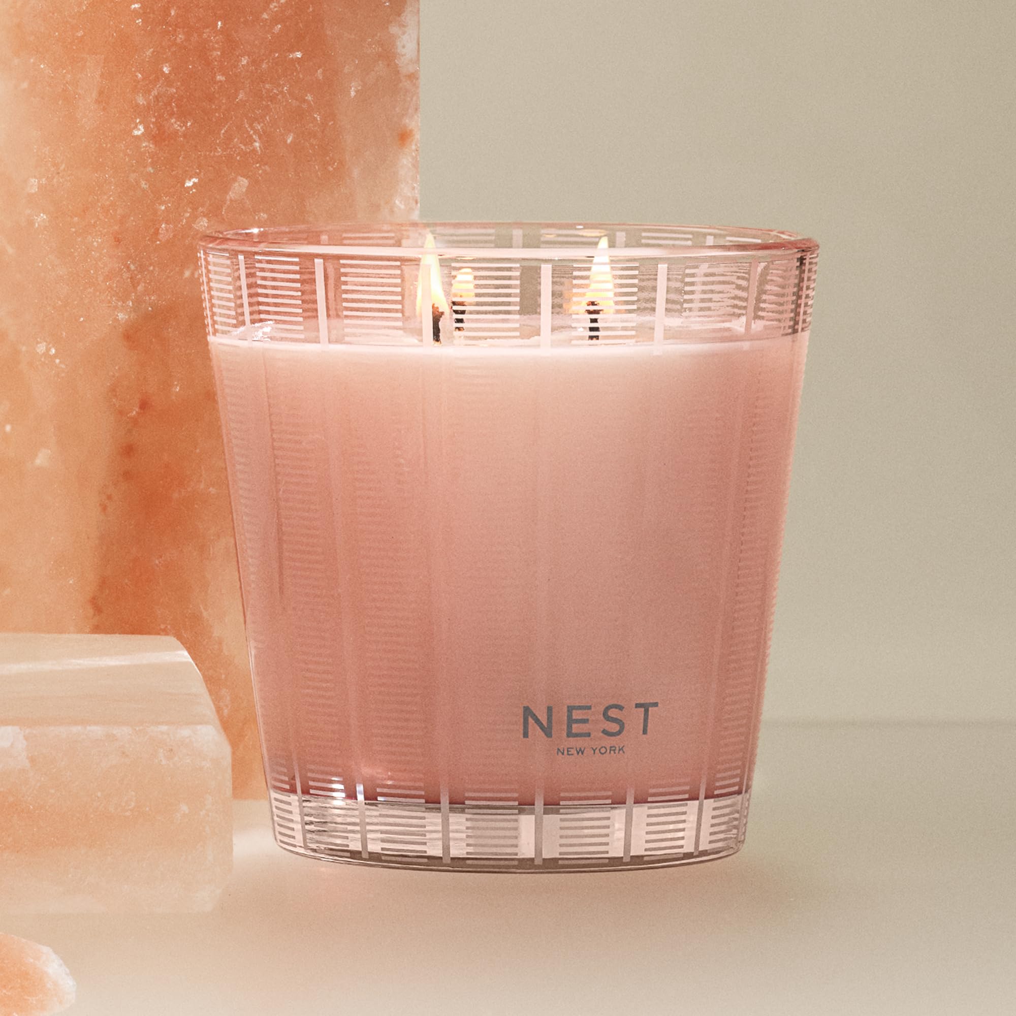 Gift-ready NEST New York Himalayan Salt & Rosewater candle packaging