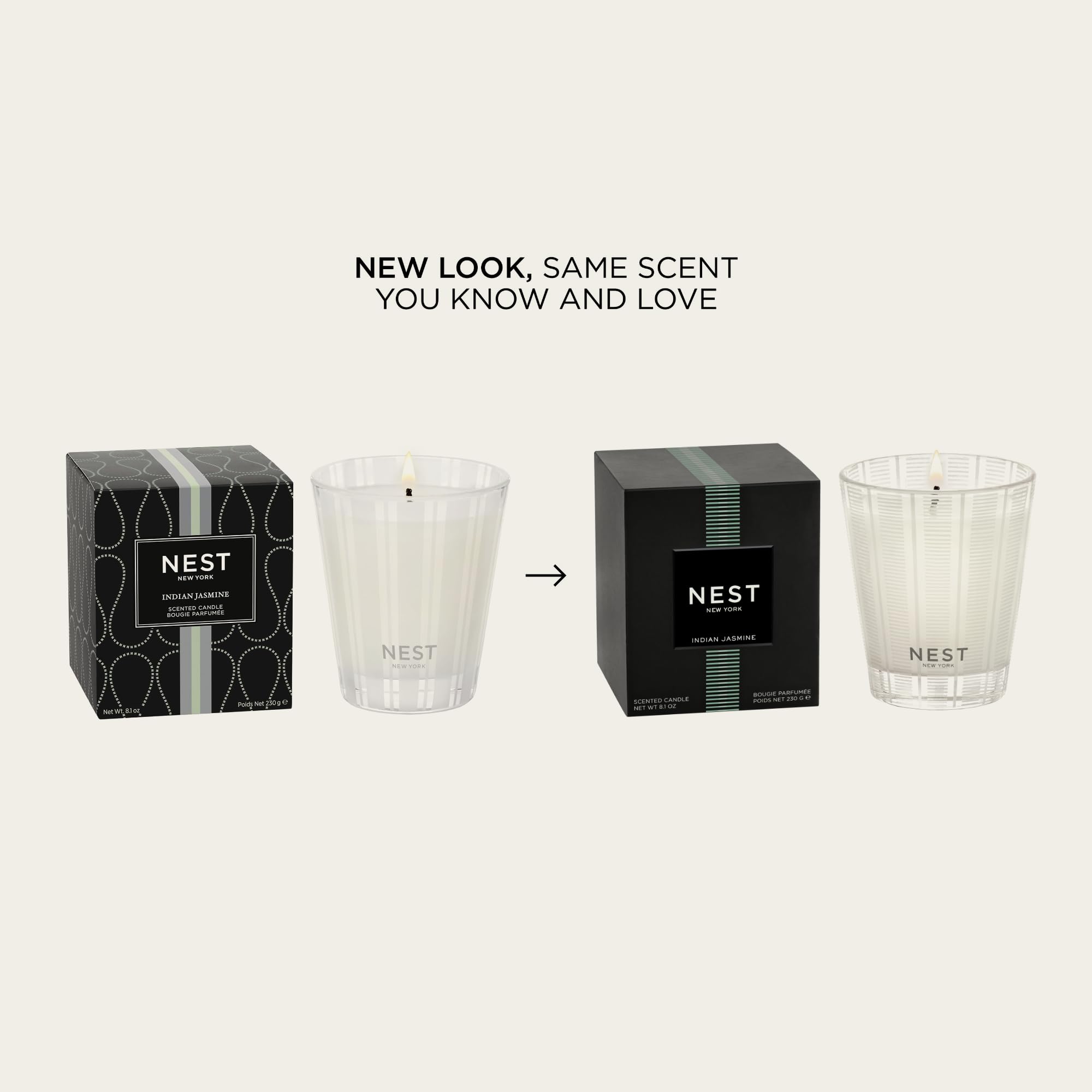 NEST New York Indian Jasmine candle wax closeup highlights premium jasmine notes.