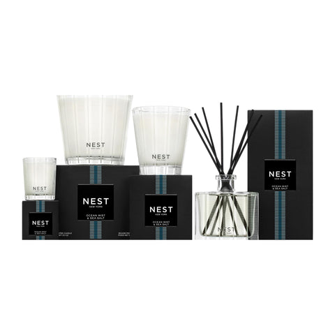 Ocean Mist & Sea Salt candle in a home setup, enhancing ambience and décor.