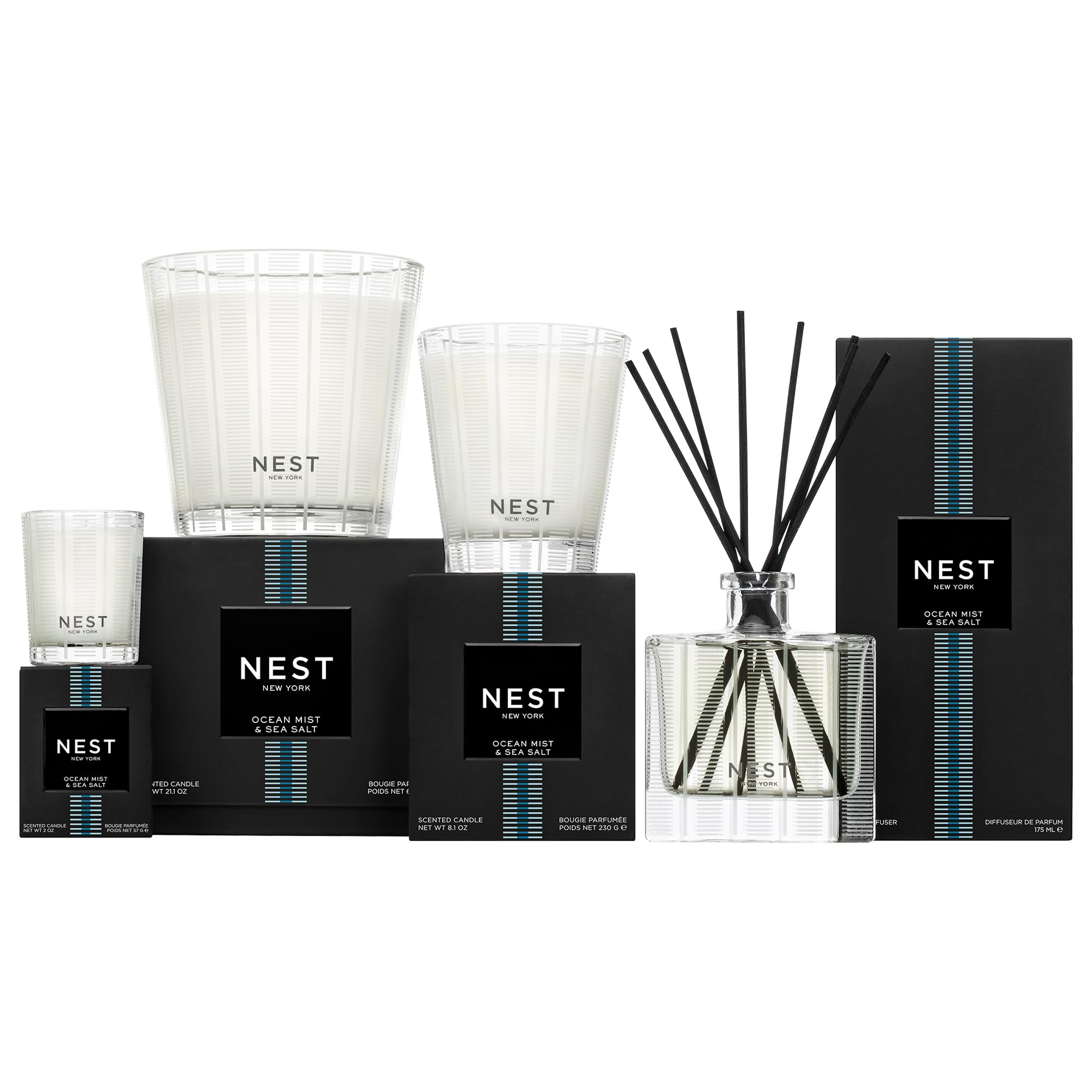 Nest New York Ocean Mist Sea Salt votive enhances home scent gently