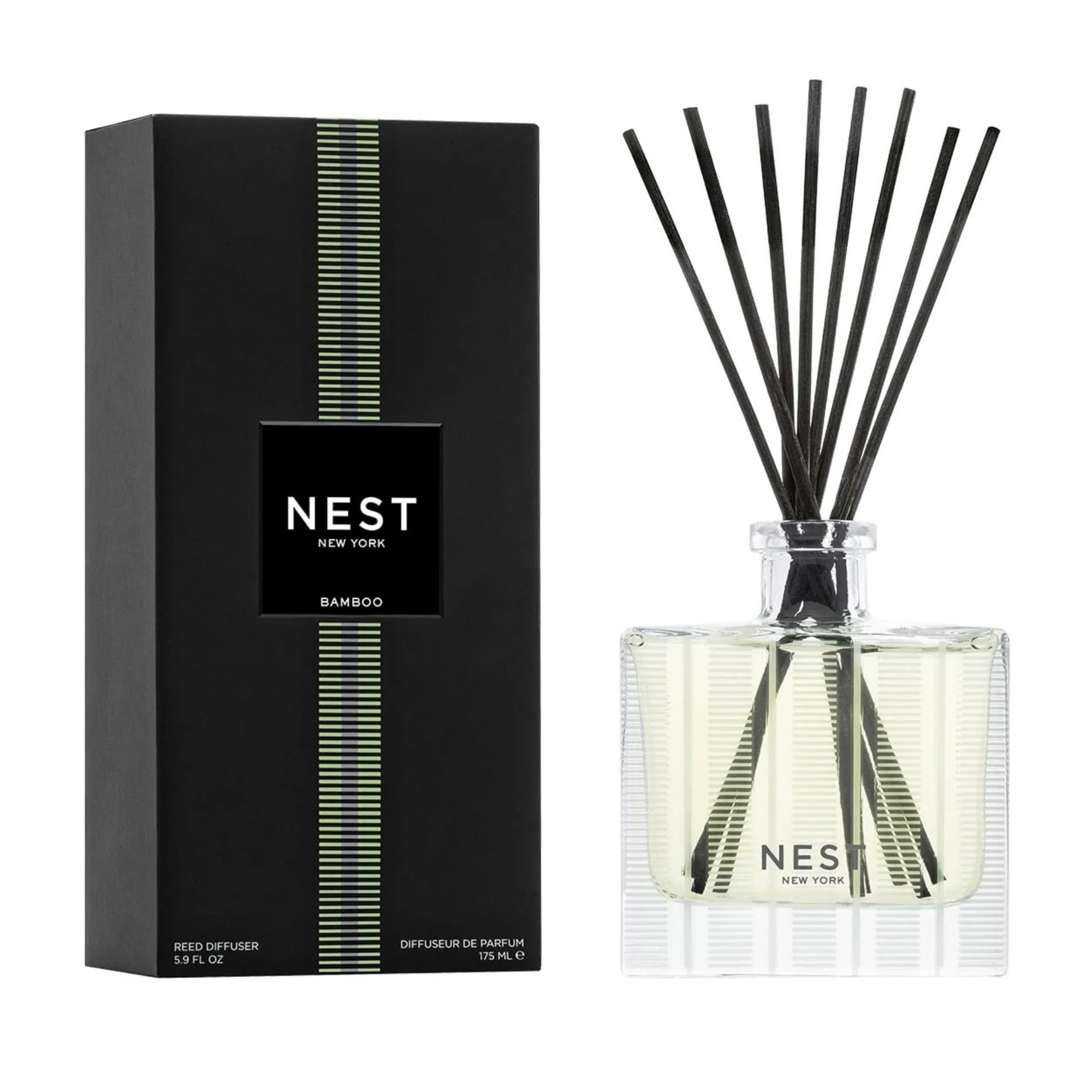 Nest New York Bamboo diffuser bottle delivers a long-lasting, inviting aroma.