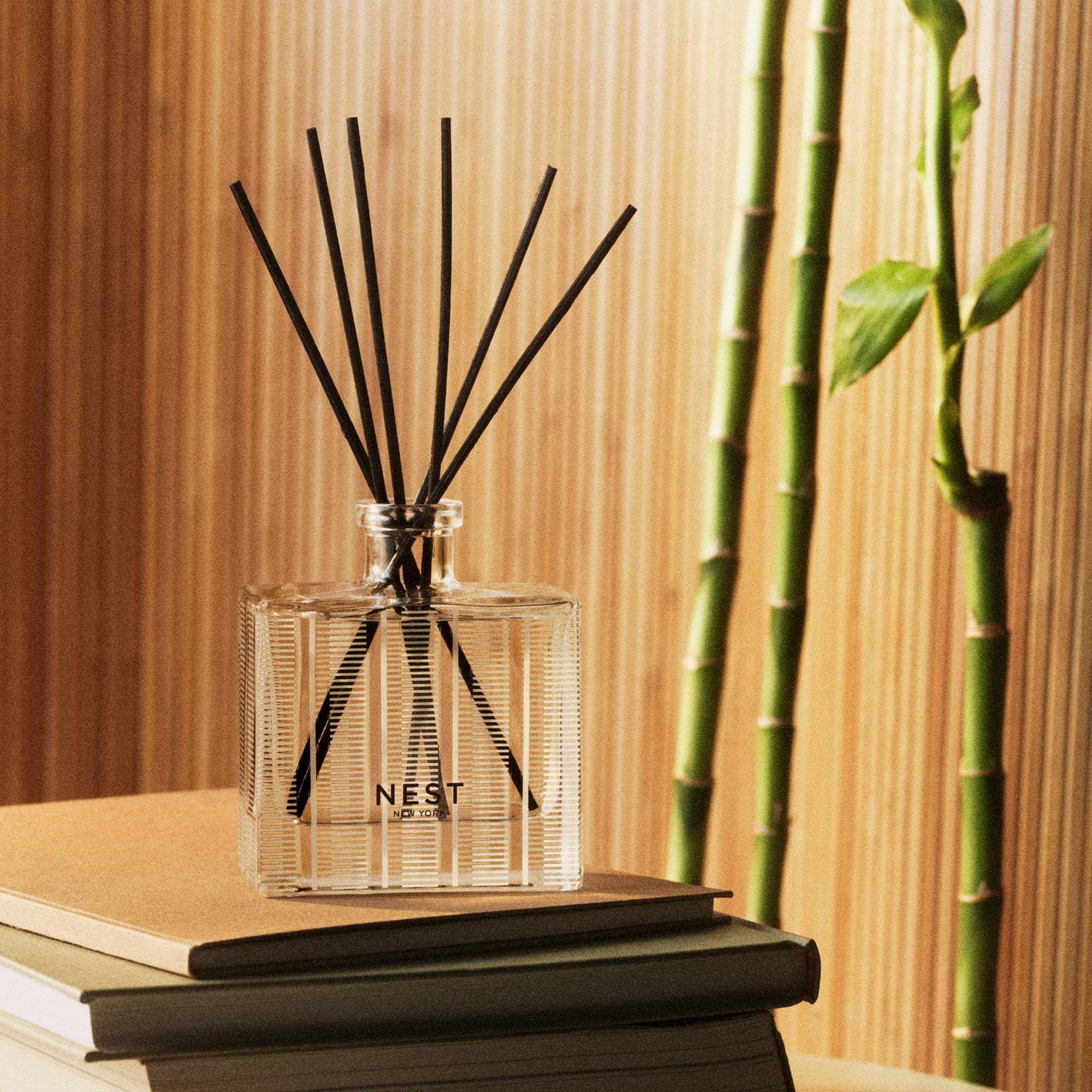 Nest New York Bamboo glass holder shows reusable, eco-friendly design.