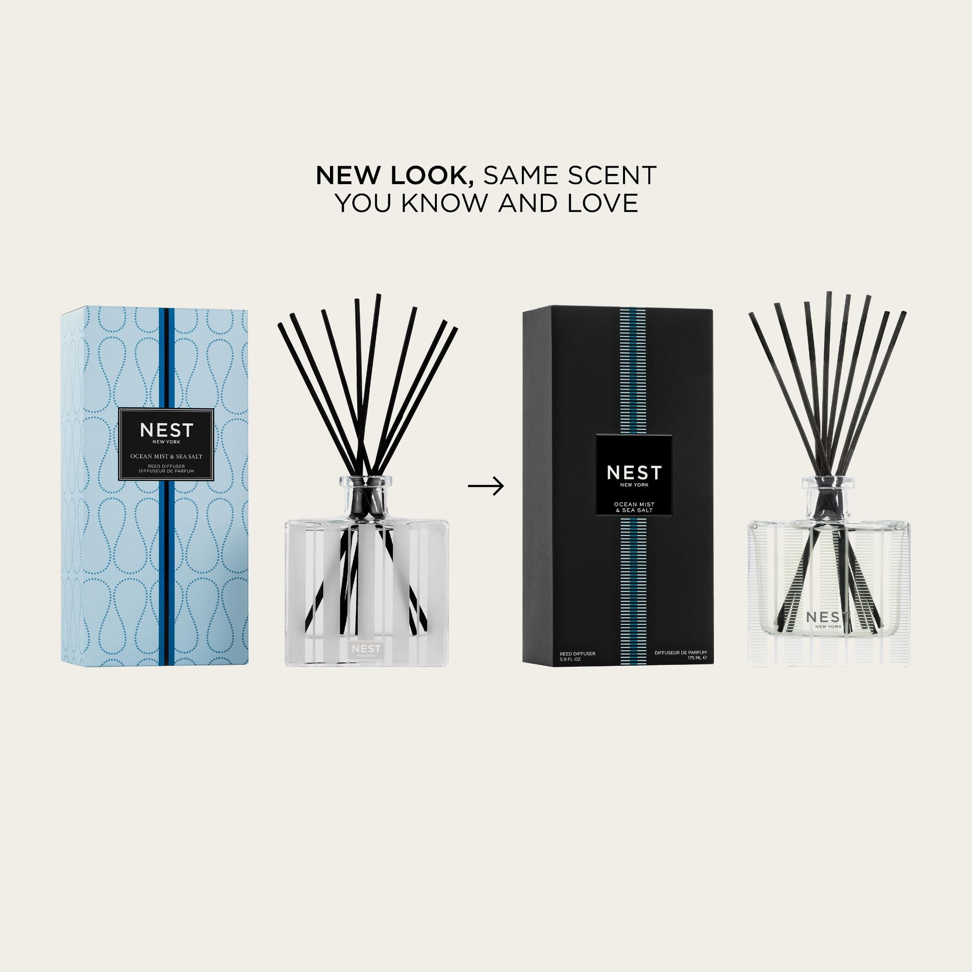 Nest New York Reed Diffuser Glass Holder showcases reusable vessel for elegant scent