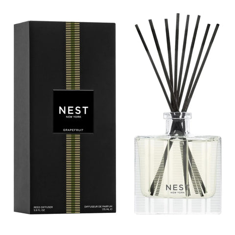 NEST New York Grapefruit diffuser bottle delivers bright citrus aroma for living spaces