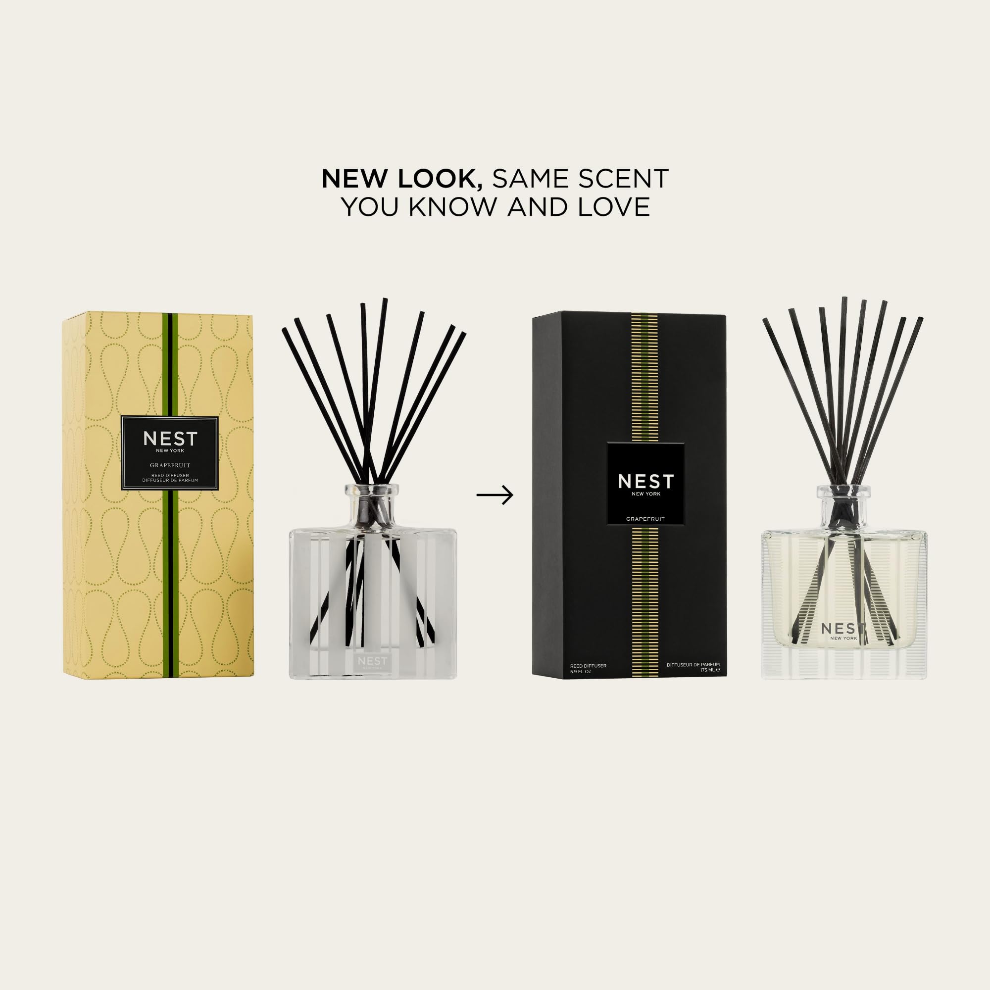 Grapefruit reed stems release steady aroma from NEST New York diffuser