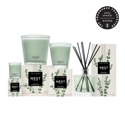 NEST New York fragrance system elevates mood with curated greens and herbs.