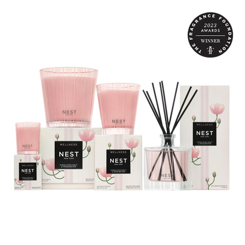 NEST New York Himalayan Salt and Rosewater aroma in a serene scene