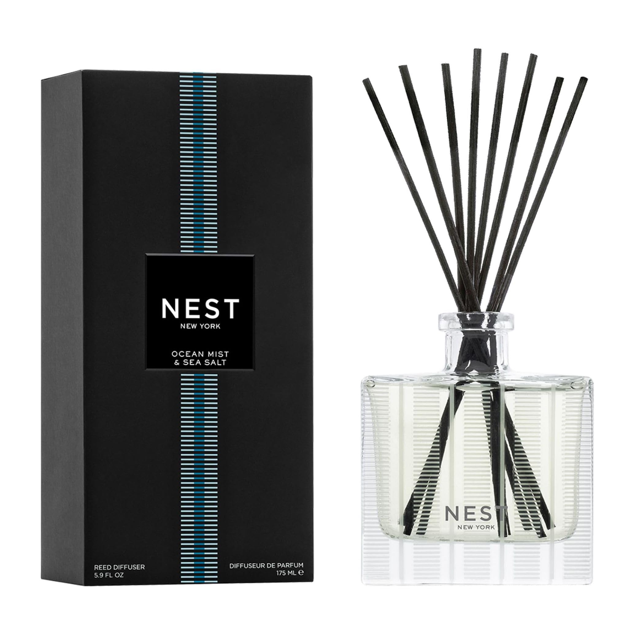 Nest New York Reed Diffuser Ocean Mist Sea Salt fills room with fresh coastal aroma