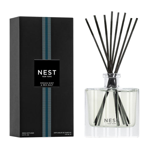 Nest New York Reed Diffuser Ocean Mist Sea Salt fills room with fresh coastal aroma