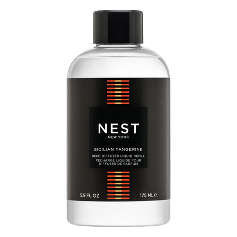 NEST New York reed diffuser refill bottle close-up with Sicilian Tangerine aroma