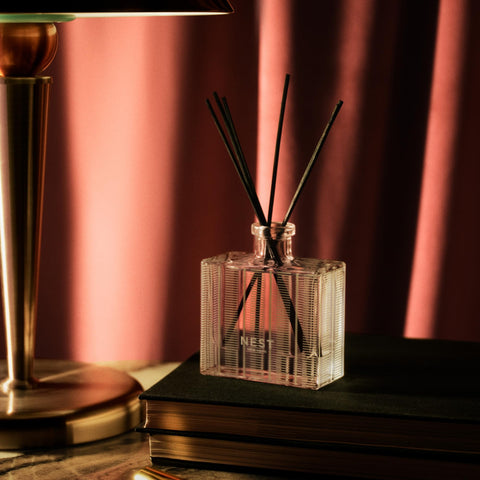 NEST New York Rose Noir & Oud liquid close-up promises rich, long-lasting ambience