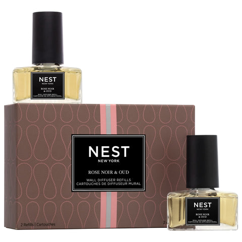 NEST New York Rose Noir & Oud refill bottles for lasting home fragrance.