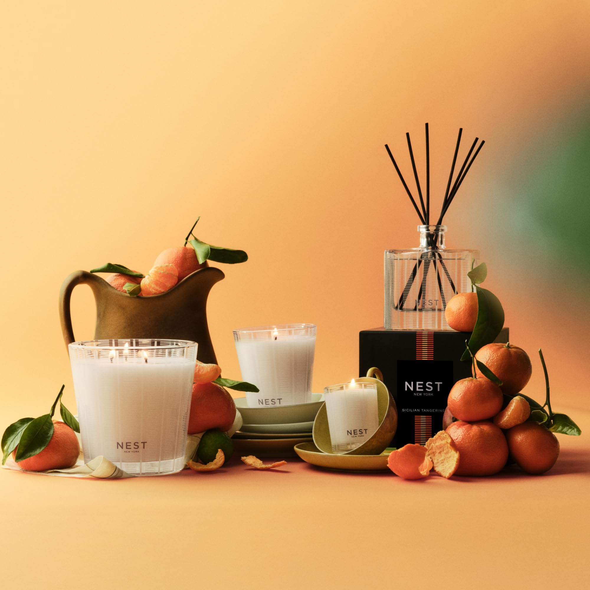 Nest New York Sicilian Tangerine aroma fills rooms with citrus energy.