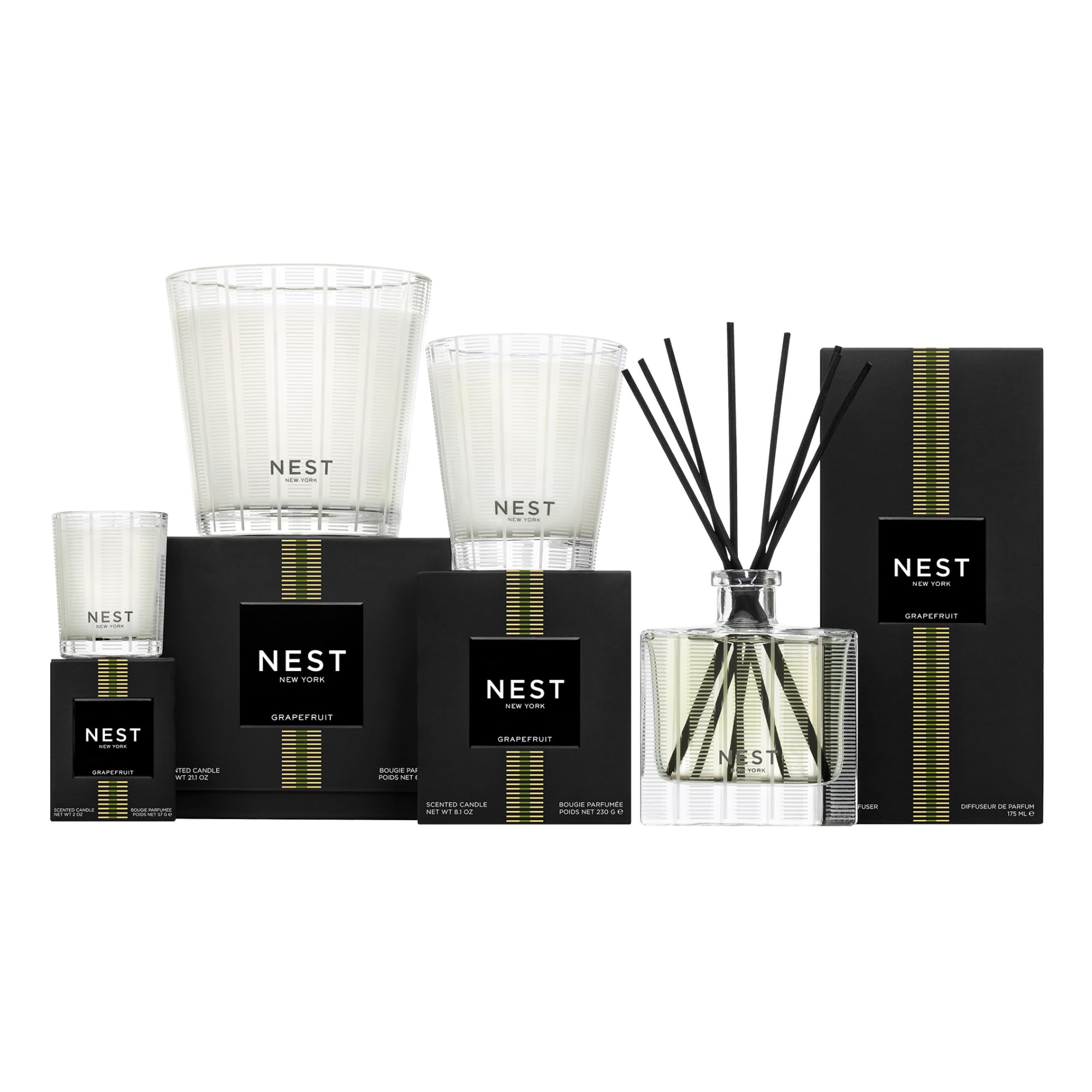 NEST New York Grapefruit votive burns up to 28 hours.