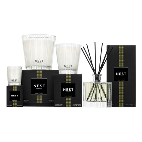 NEST New York Grapefruit votive burns up to 28 hours.