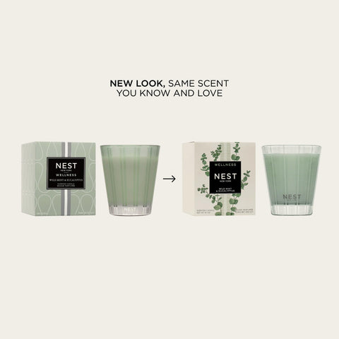 Close-up of NEST New York Wild Mint & Eucalyptus wax quality