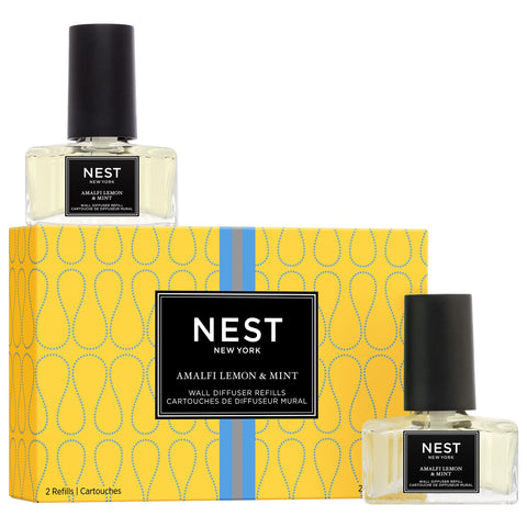 NEST New York Amalfi Lemon & Mint refill front view showing two vials for durable scent
