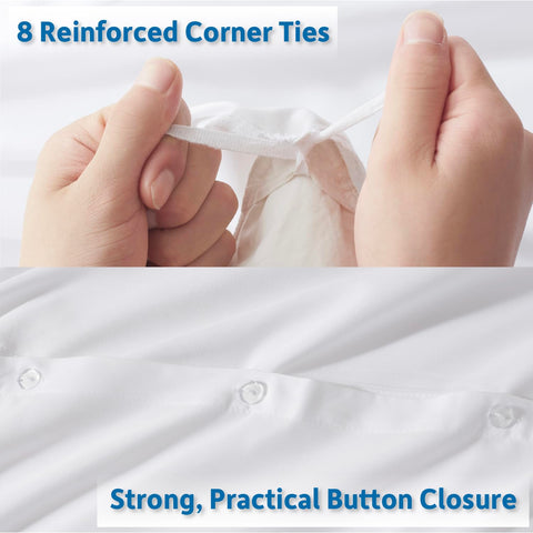 Nestl king duvet with eight ties to keep the insert secure.