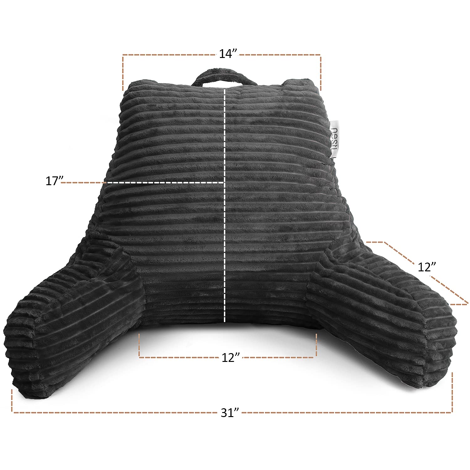 Nestl Reading Pillow arms feature plush cushions for cozy lounging with a tablet