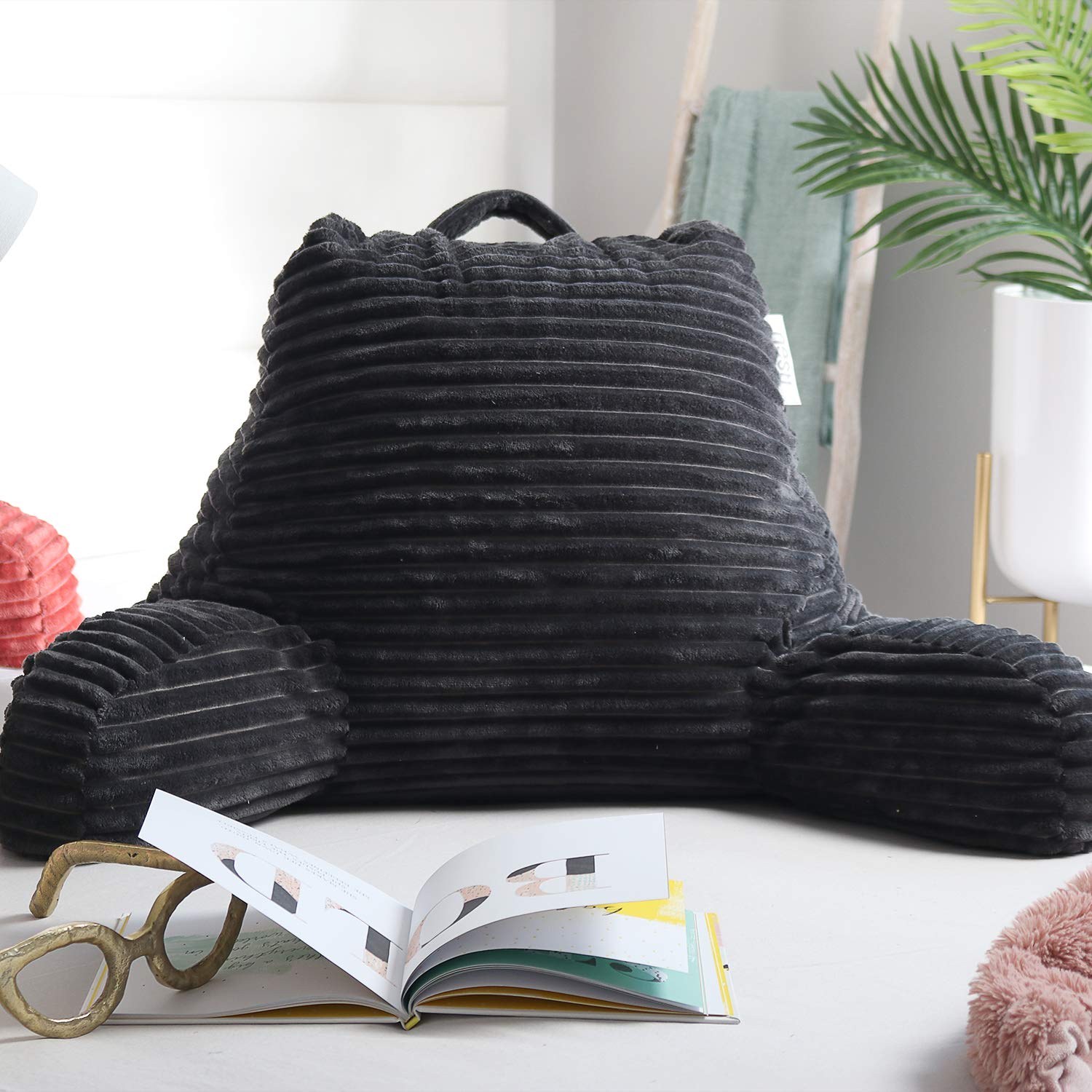 Nestl Reading Pillow carry handle enables easy relocation between rooms