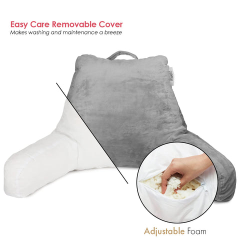 Nestl reading pillow side and back pockets for essentials