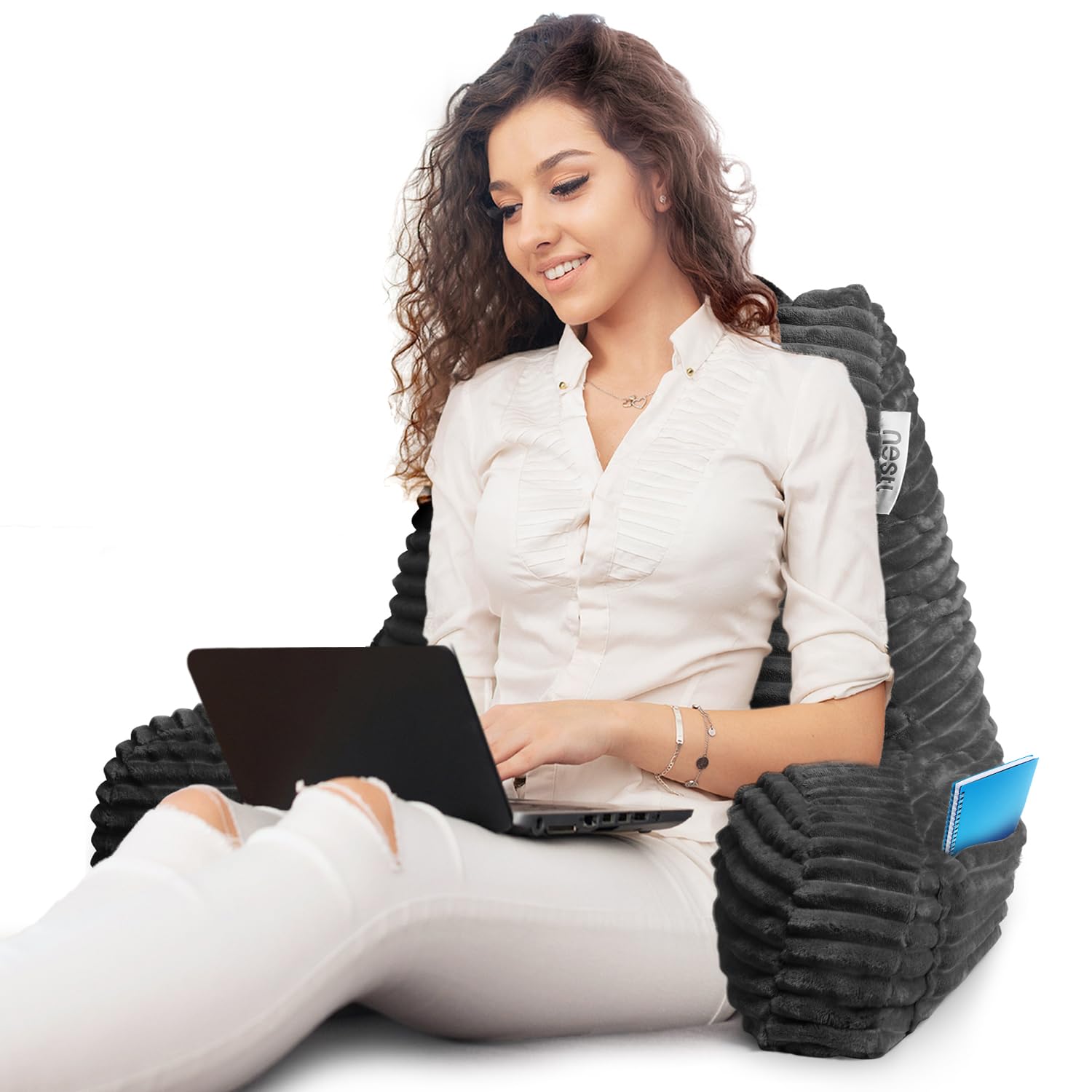 Nestl Reading Pillow large back pocket stores books or tablets nearby