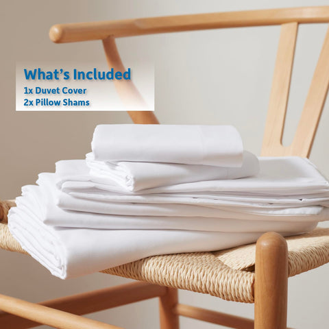 Nestl 3-piece set includes duvet cover and two shams for coordinated styling.