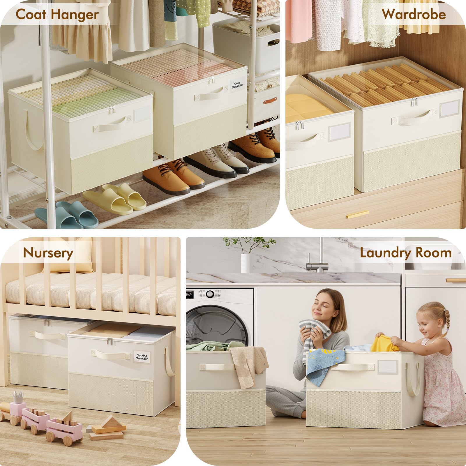 NestOrganix foldable design folded flat for compact storage.