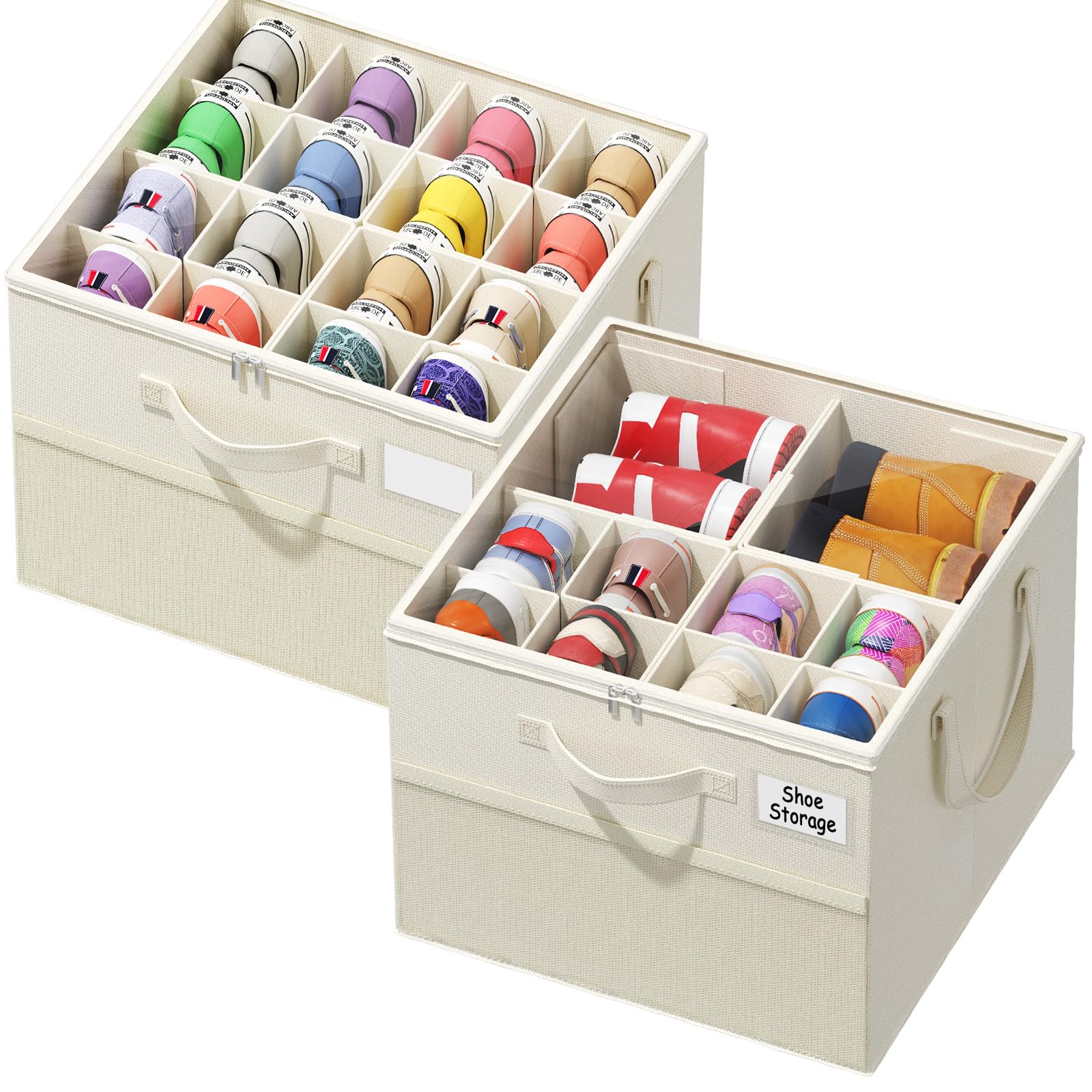 NestOrganix large-capacity shoe organizer storing 16-24 pairs.