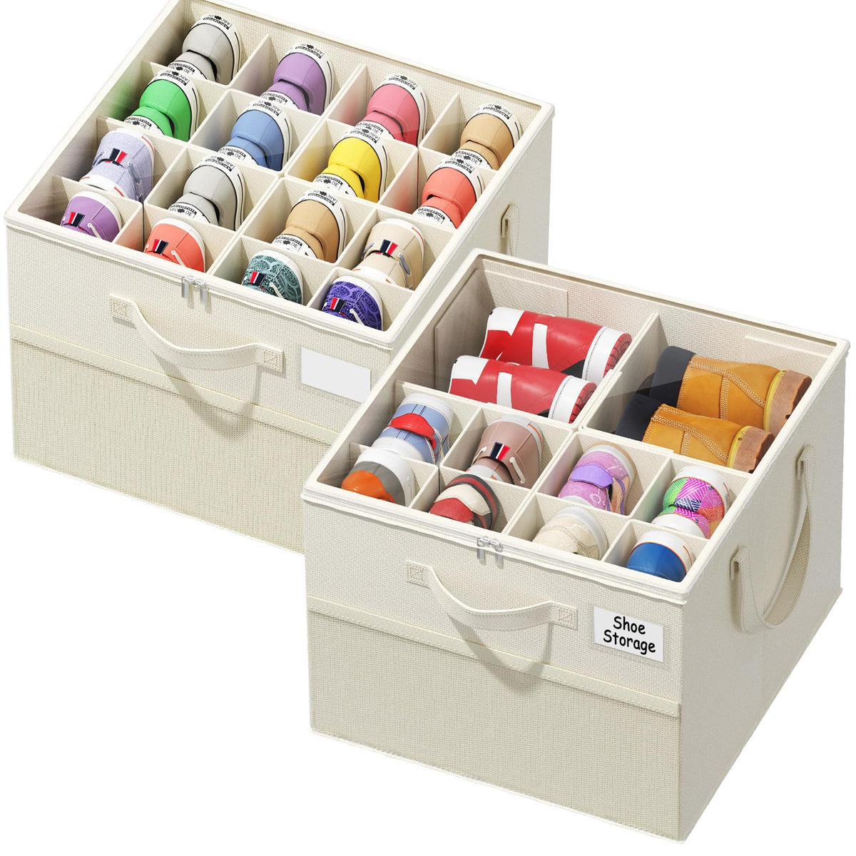 NestOrganix large-capacity shoe organizer storing 16-24 pairs.