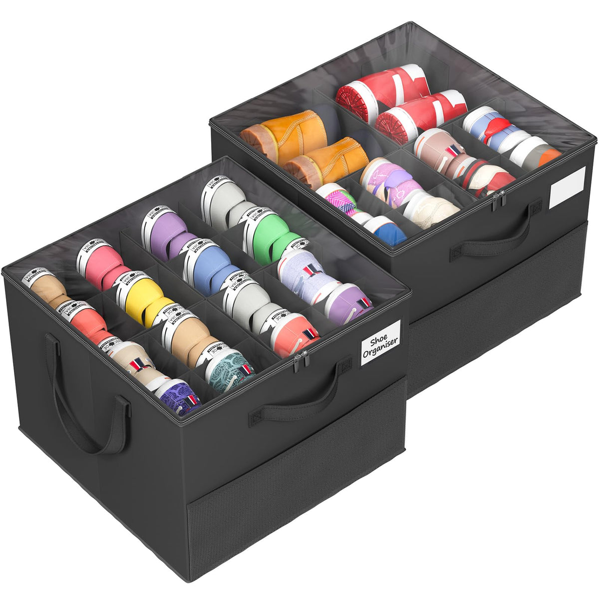 NestOrganix shoe organizer with large-capacity stores 16-24 pairs for closet use