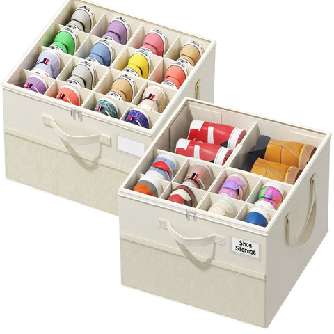 NestOrganix large-capacity shoe organizer storing 16-24 pairs.