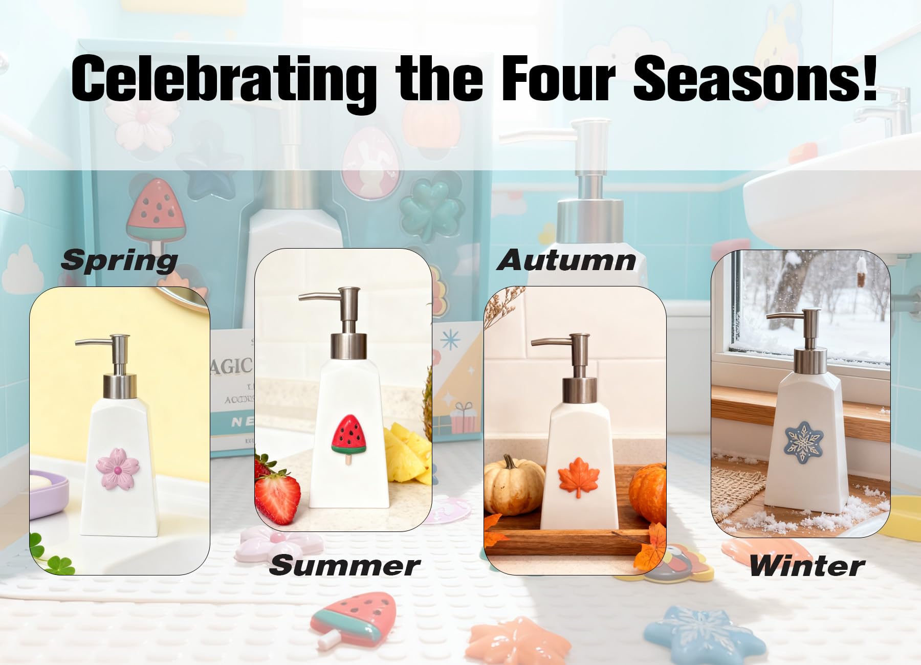 Nestriculus snowflake magnet enhances winter bathroom ambiance.