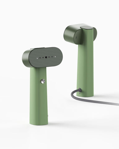 Nesugar G6 Pro steamer front view highlighting compact, palm-sized design for travel