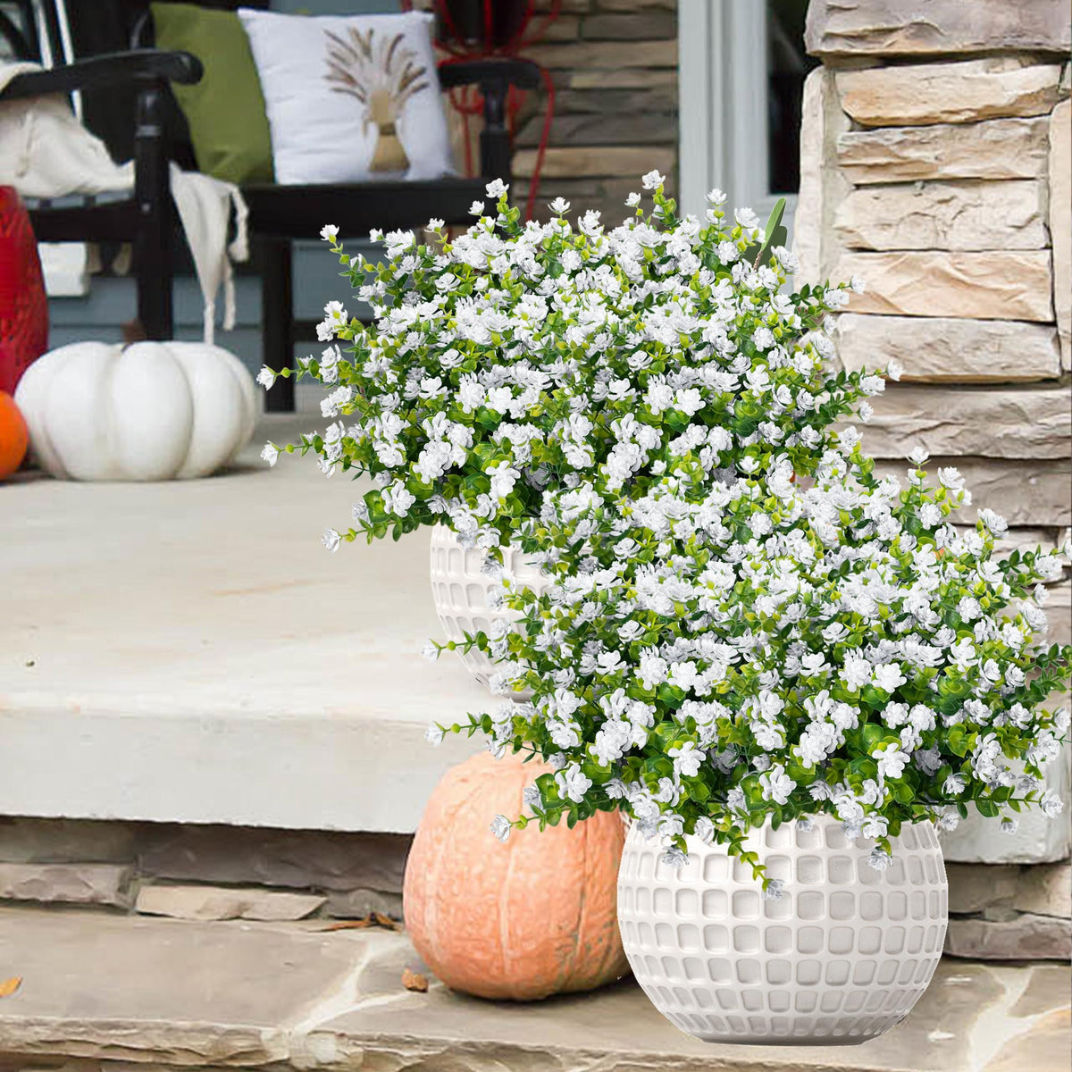 NETAP outdoor artificial flowers full display for porch decor with long-lasting color.