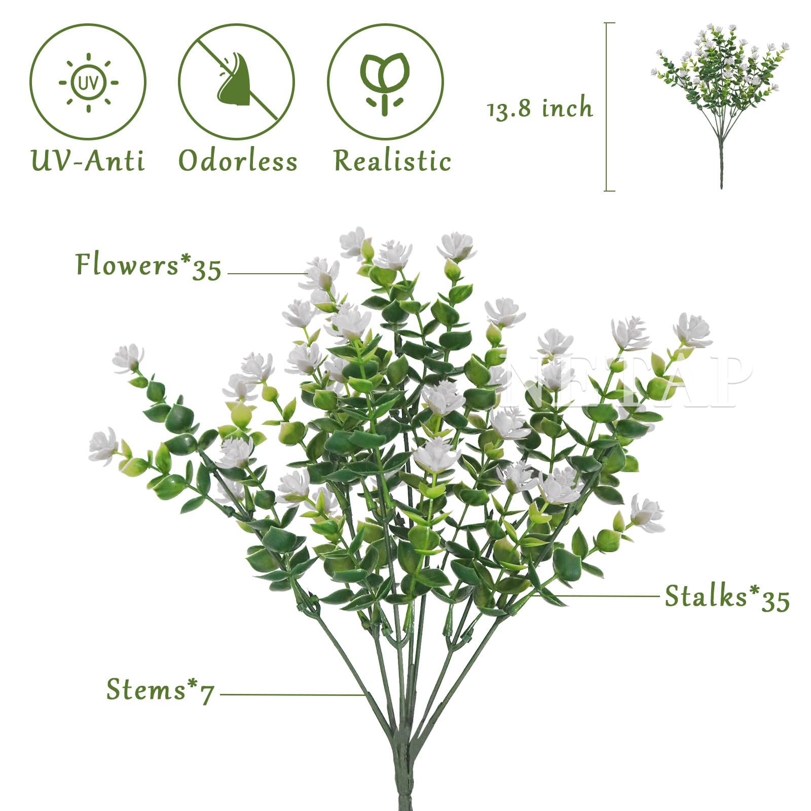 NETAP UV-resistant artificial flowers 20-bundle set for weatherproof durability.